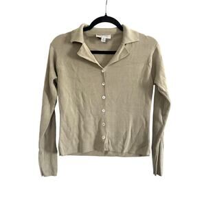 EMANUEL UNGARO Vintage Beige Silk Cardigan Sweater - Sz Medium